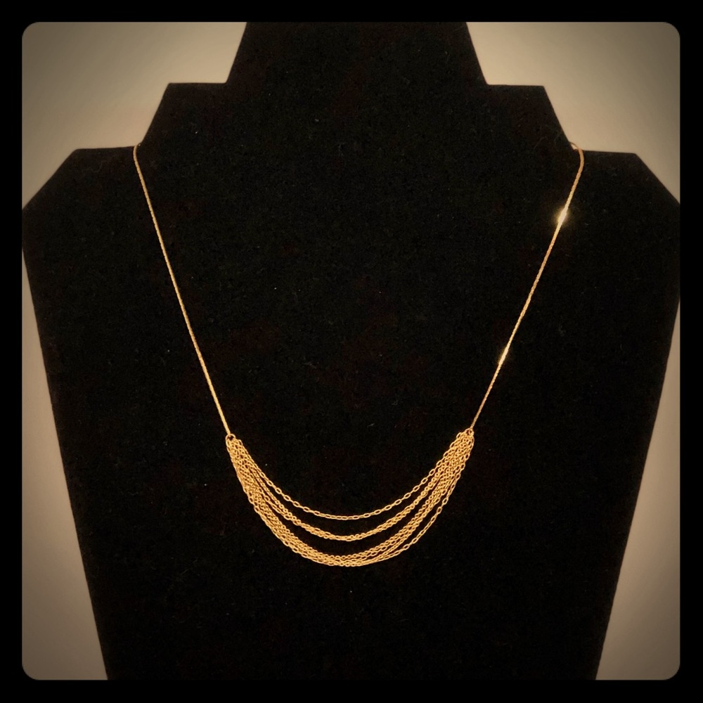 Titlee Gilt Brass Multi Chain Necklace